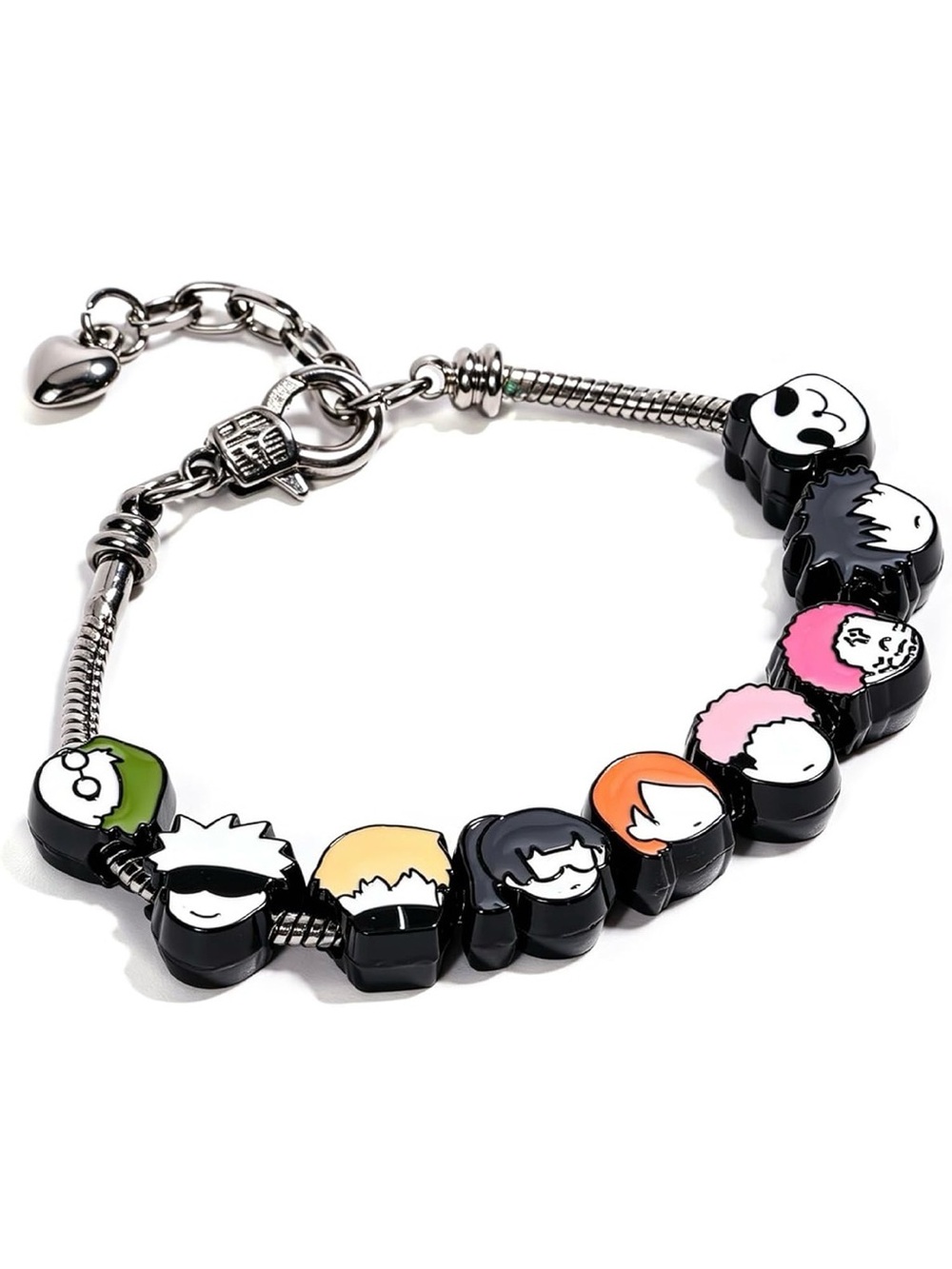 Jujutsu Kaisen Merch DIY Charm Bracelet– 9 Mini Chibi Anime Faces
